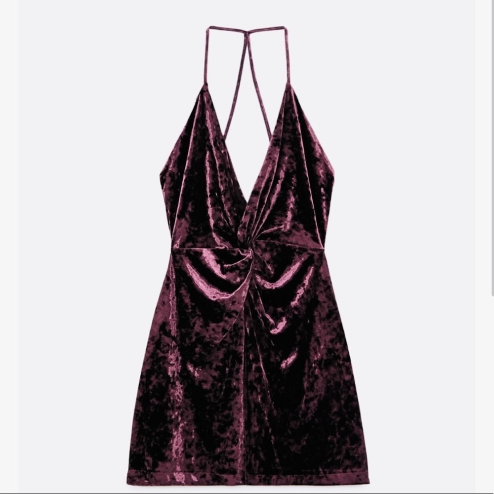 NEW Zara purple velvet minidress